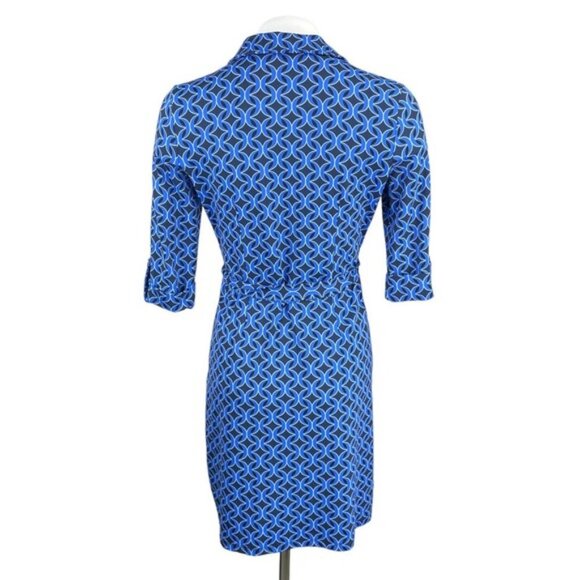 NWT CHARTER CLUB Patterned Tie Front Shirt Dress Sz Medium Petite - Picture 6 of 8